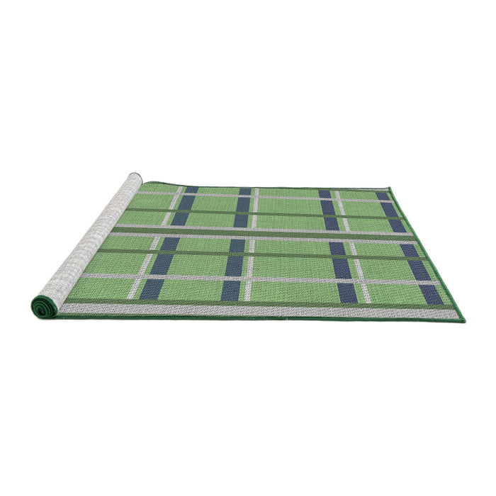 Serging Thickness of Machine Washable Transitional Light Green Rug, wshpat2718