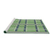 Serging Thickness of Machine Washable Transitional Light Green Rug, wshpat2718