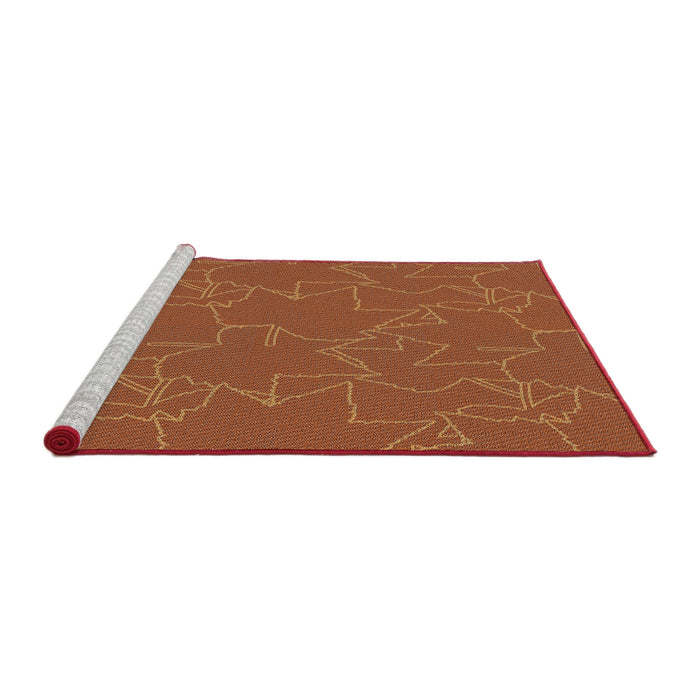 Serging Thickness of Machine Washable Transitional Orange Rug, wshpat272