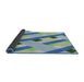 Thickness of Patterned Steel Blue Novelty Rug, pat2724