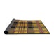 Thickness of Patterned Golden Brown Yellow Novelty Rug, pat2727