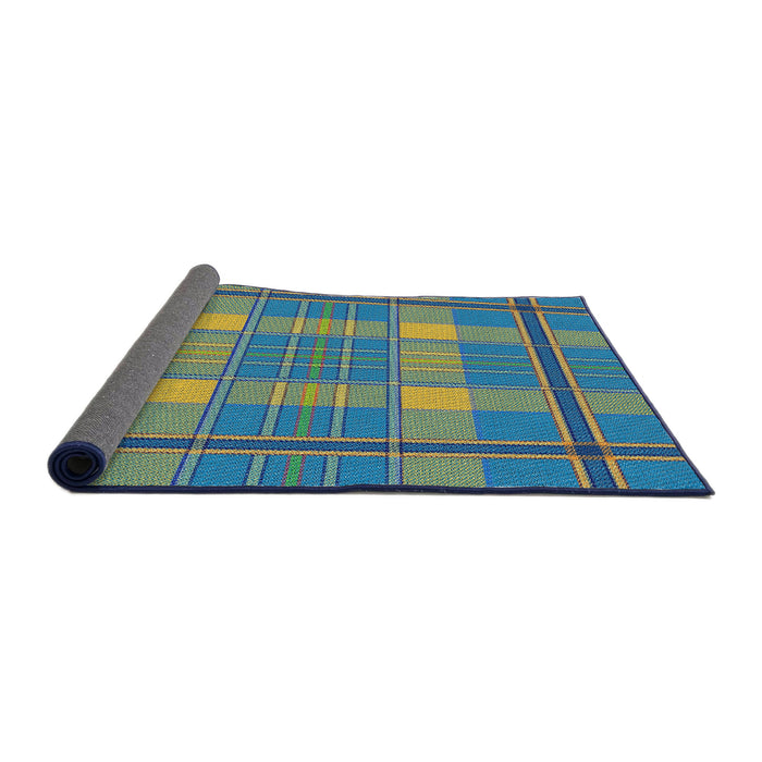 Thickness of Patterned Blue Novelty Rug, pat2729