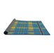 Thickness of Patterned Blue Novelty Rug, pat2729