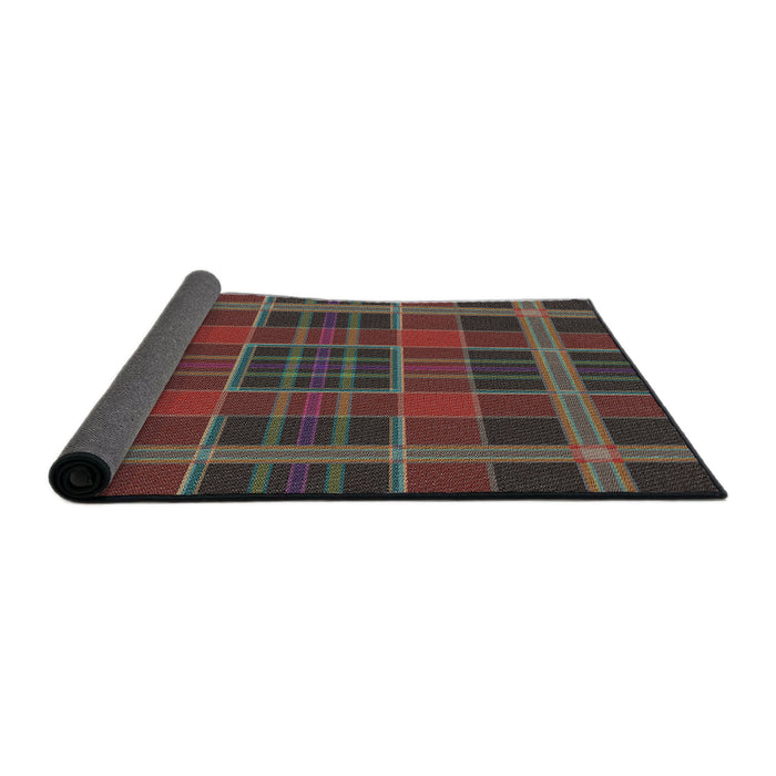 Thickness of Patterned Red Novelty Rug, pat2730