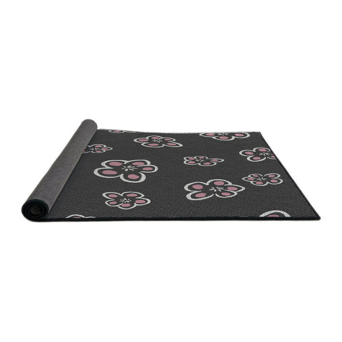 Thickness of Patterned Gray Novelty Rug, pat2731