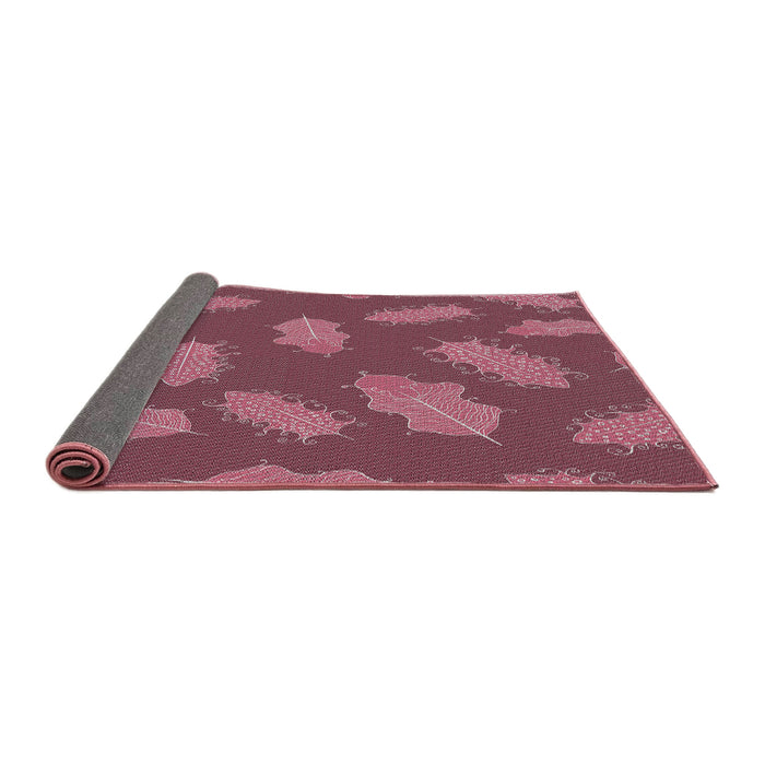 Thickness of Patterned Blush Red Pink Novelty Rug, pat2733