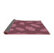 Thickness of Patterned Blush Red Pink Novelty Rug, pat2733