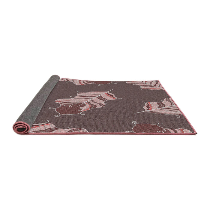 Thickness of Patterned Dark Brown Novelty Rug, pat2734