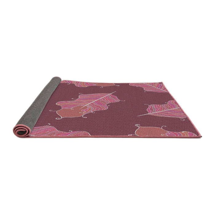 Thickness of Patterned Blush Red Pink Novelty Rug, pat2735