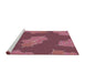 Serging Thickness of Machine Washable Transitional Blush Red Pink Rug, wshpat2735