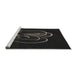 Serging Thickness of Machine Washable Transitional Black Rug, wshpat2739