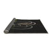 Thickness of Patterned Black Novelty Rug, pat2739