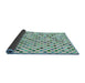 Thickness of Patterned Green Novelty Rug, pat2741