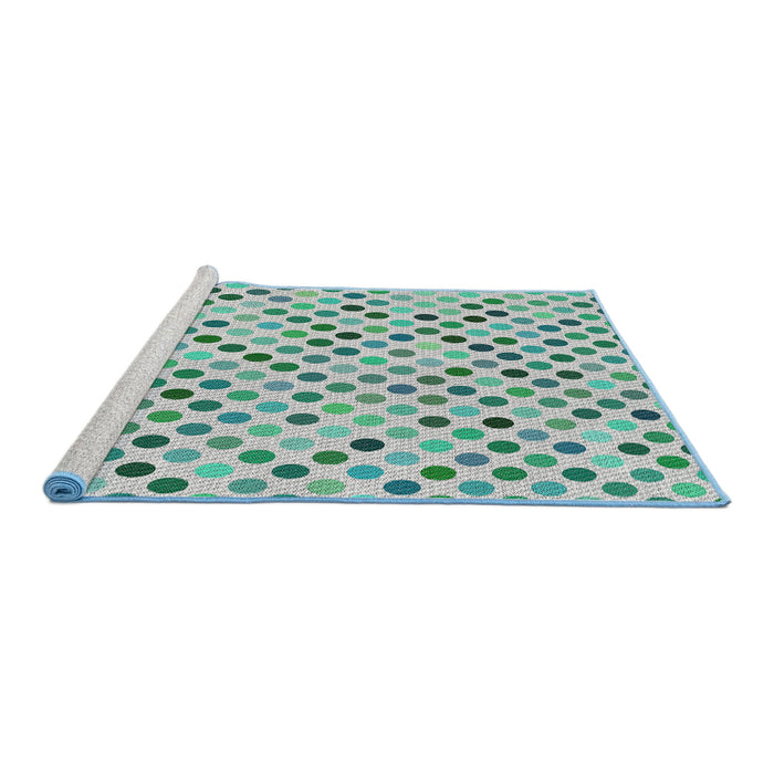 Serging Thickness of Machine Washable Transitional -Sea Green Rug, wshpat2741