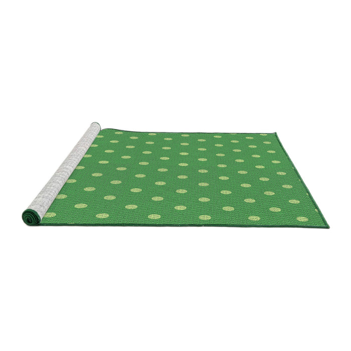 Serging Thickness of Machine Washable Transitional Green Rug, wshpat2742