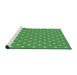 Serging Thickness of Machine Washable Transitional Green Rug, wshpat2742