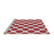 Serging Thickness of Machine Washable Transitional Red Rug, wshpat2751