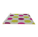 Serging Thickness of Machine Washable Transitional Pink Rug, wshpat2753