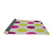 Thickness of Patterned Pink Novelty Rug, pat2753