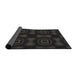 Thickness of Patterned Black Novelty Rug, pat276