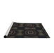 Serging Thickness of Machine Washable Transitional Black Rug, wshpat276