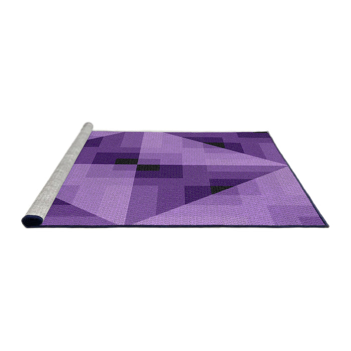 Serging Thickness of Machine Washable Transitional Bright Purple Rug, wshpat2763