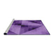 Serging Thickness of Machine Washable Transitional Bright Purple Rug, wshpat2763