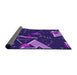 Thickness of Patterned Indigo Purple Novelty Rug, pat2764