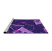 Serging Thickness of Machine Washable Transitional Indigo Purple Rug, wshpat2764