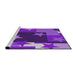 Serging Thickness of Machine Washable Transitional Dark Violet Purple Rug, wshpat2765