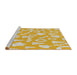 Serging Thickness of Machine Washable Transitional Gold Rug, wshpat277