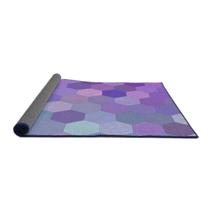 Thickness of Patterned Bright Lilac Purple Modern Rug, pat2770