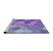 Serging Thickness of Machine Washable Transitional Bright Lilac Purple Rug, wshpat2770