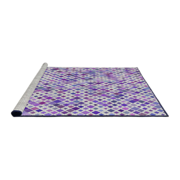 Serging Thickness of Machine Washable Transitional Purple Violet Purple Rug, wshpat2771