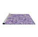 Serging Thickness of Machine Washable Transitional Purple Violet Purple Rug, wshpat2771