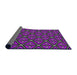 Thickness of Patterned Purple Novelty Rug, pat2772