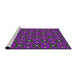 Serging Thickness of Machine Washable Transitional Viola Purple Rug, wshpat2772