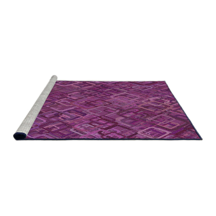 Serging Thickness of Machine Washable Transitional Neon Pink Rug, wshpat2775