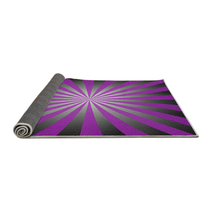 Thickness of Patterned Dark Violet Purple Modern Rug, pat2776