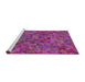 Serging Thickness of Machine Washable Transitional Medium Violet Red Pink Rug, wshpat2779