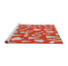 Serging Thickness of Machine Washable Transitional Red Rug, wshpat278