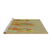 Serging Thickness of Machine Washable Transitional Chrome Gold Yellow Rug, wshpat2780