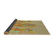 Thickness of Patterned Chrome Gold Yellow Novelty Rug, pat2780