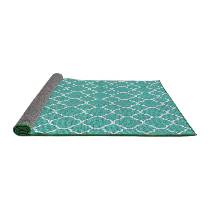 Sideview of Patterned Light Sea Green Novelty Rug, pat2781