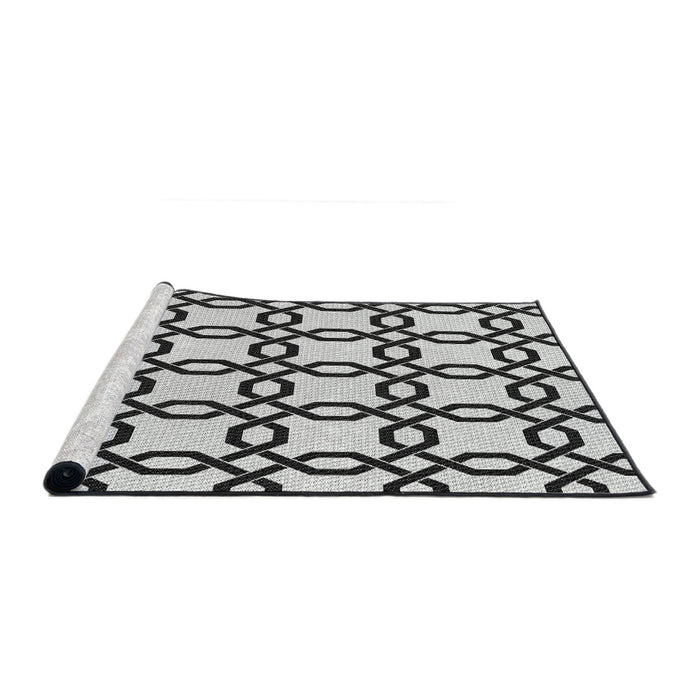 Serging Thickness of Machine Washable Transitional Light Black Rug, wshpat2784