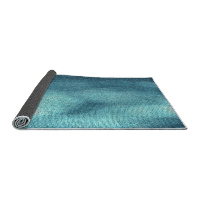 Thickness of Patterned Blue Novelty Rug, pat2785