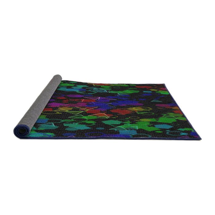 Thickness of Patterned Mid Gray Novelty Rug, pat2793