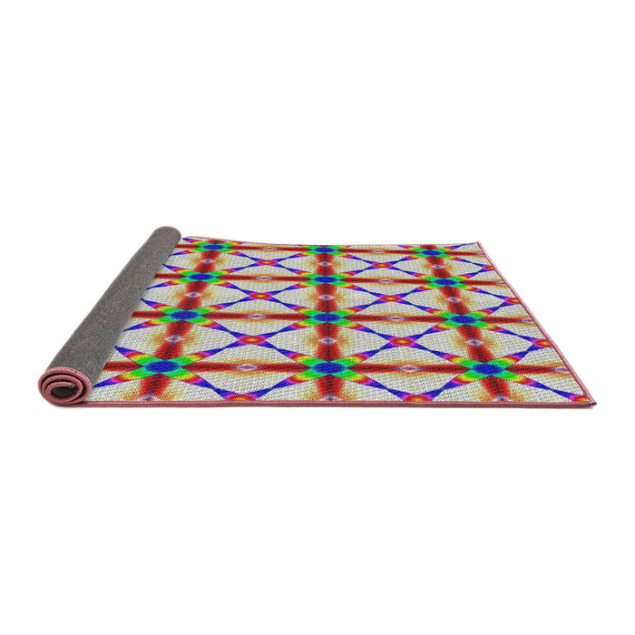 Thickness of Patterned Pink Novelty Rug, pat2794