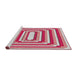 Serging Thickness of Machine Washable Transitional Rose G Pink Rug, wshpat2799