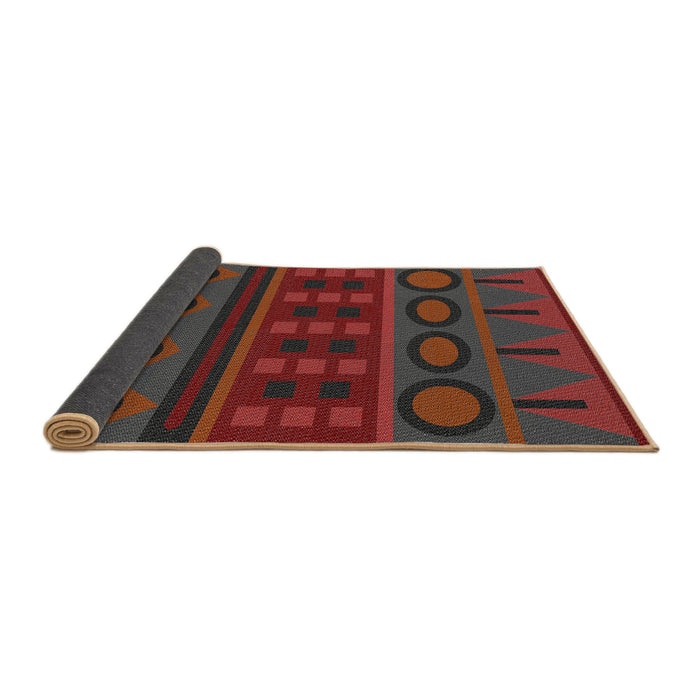 Thickness of Patterned Chestnut Brown Novelty Rug, pat2800